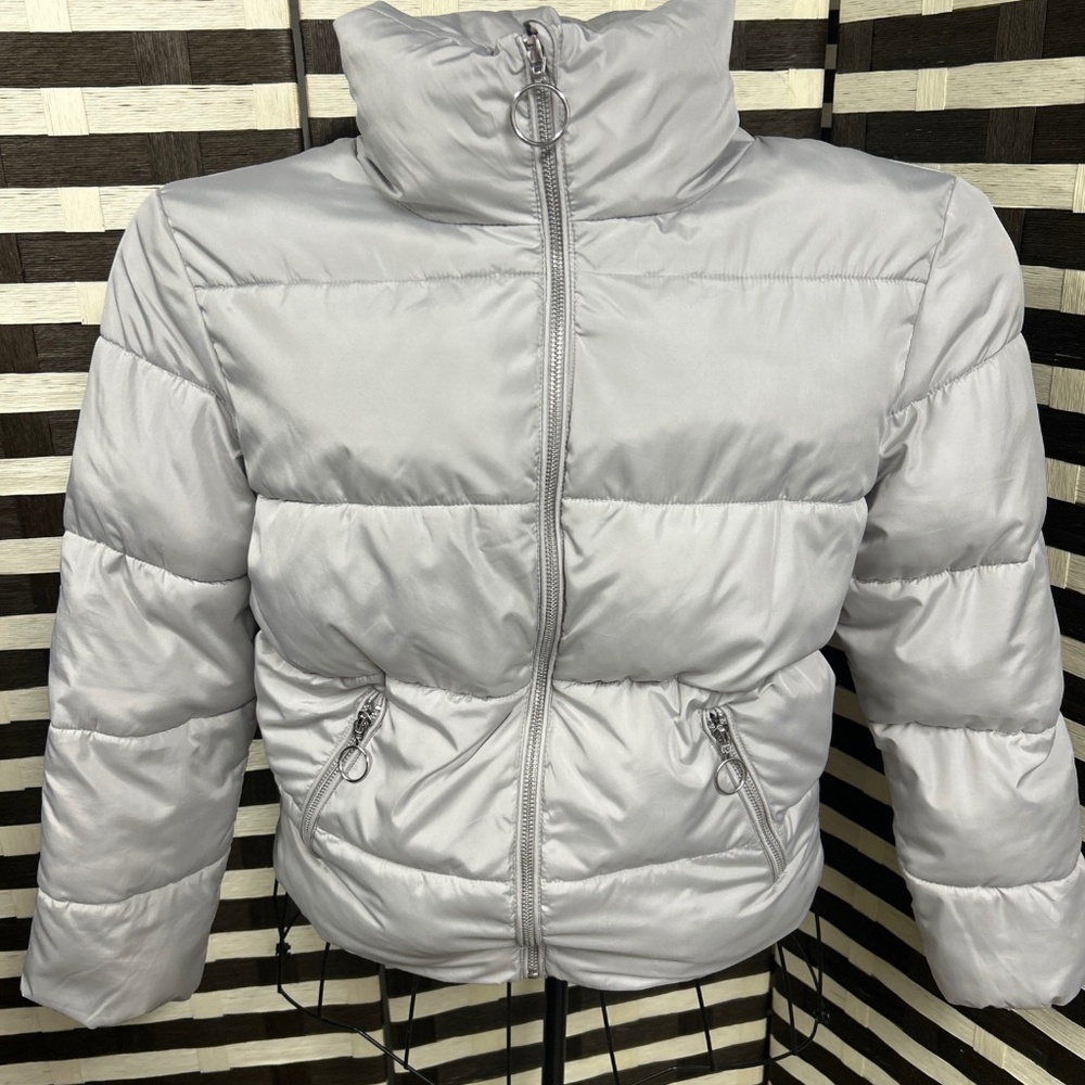 altar’d state Women’s Size Small Light Gray Puffer Jacket EUC